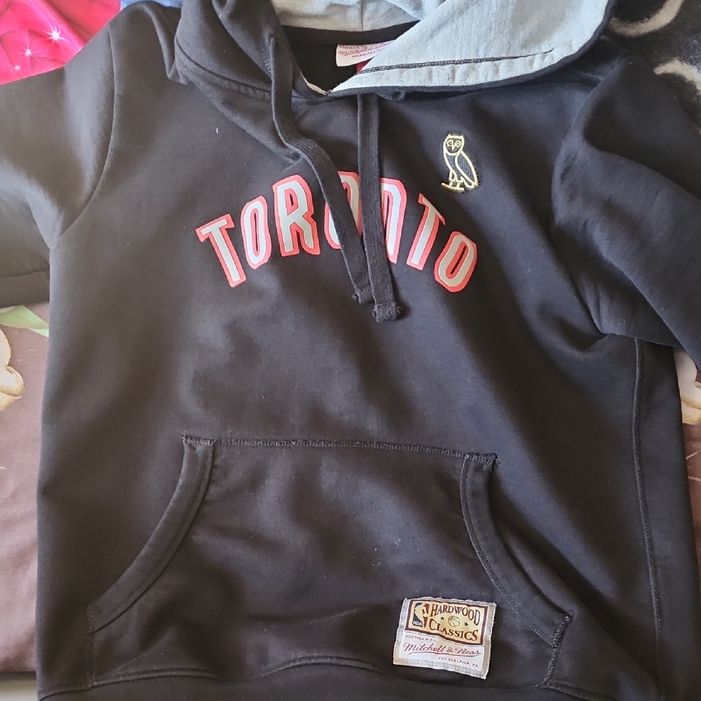 Black Toronto Ovo Hoodie with Red Lettering